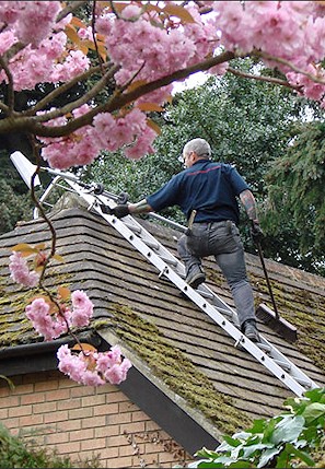 Roof in Dartford having jet wash cleaning